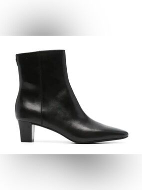 Lauren Ralph Lauren Black Pointed Leather Ankle Boot